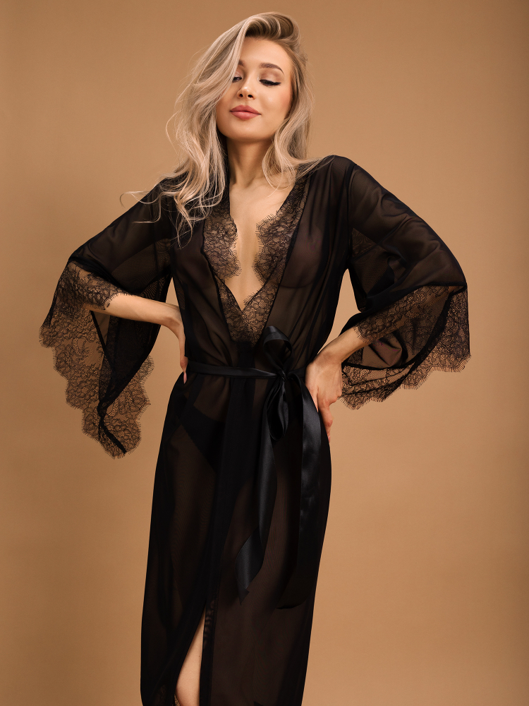 Халатик "Le Frivole" черный, XXL/XXXL 