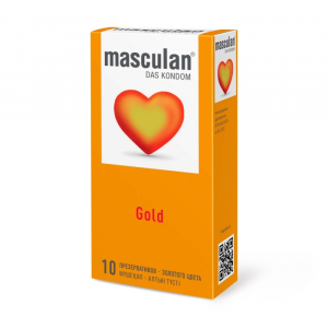 Презервативы "Masculan Gold" золотые, с ароматом ванили, 10шт