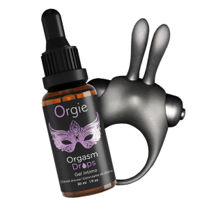 Набор "Orgie Orgasmic Bunny" капли для оргазма + эрекционное кольцо